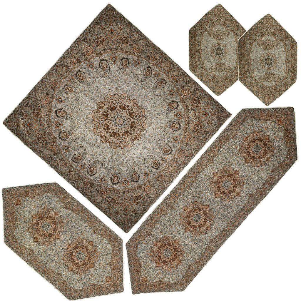 Nappe Termeh luxueuse avec motif Paisley persan Mahini (5x)