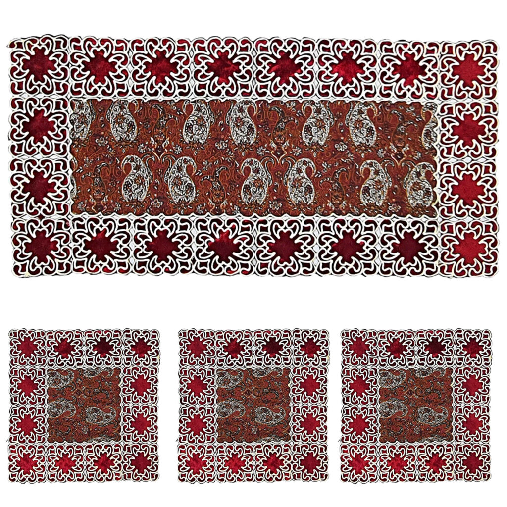 Nappe Termeh luxueuse avec motif Paisley persan Yalda (4X)