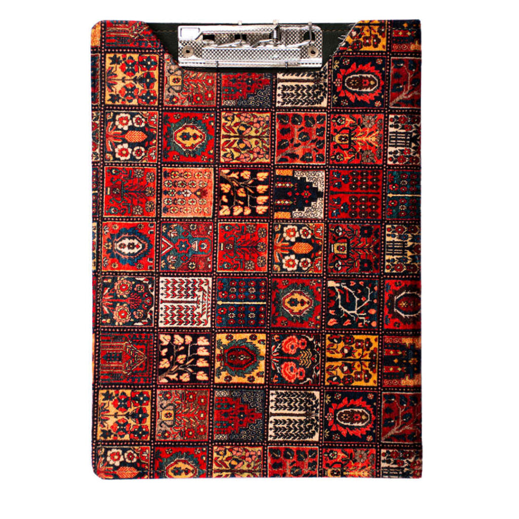 Porte-bloc à imprimé traditionnel avec poche et couverture en tissu