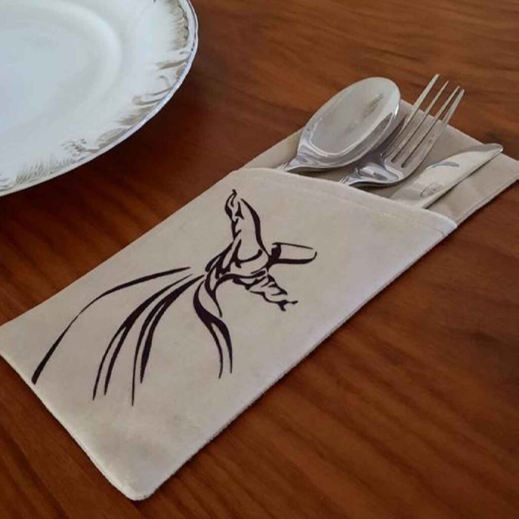 Pochette à couverts en velours - Parfait pour la décoration de table