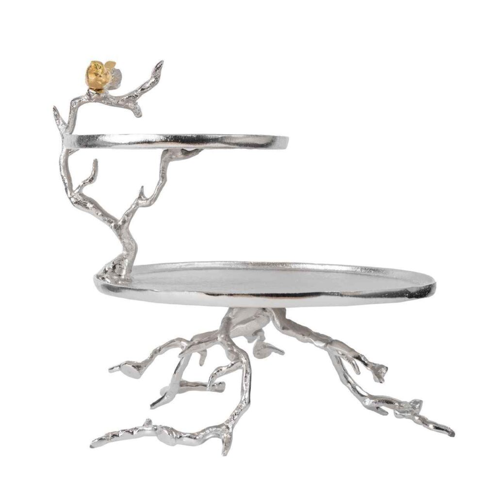 Présentoir de Service Polyvalent en Aluminium pour Apéritifs et Douceurs