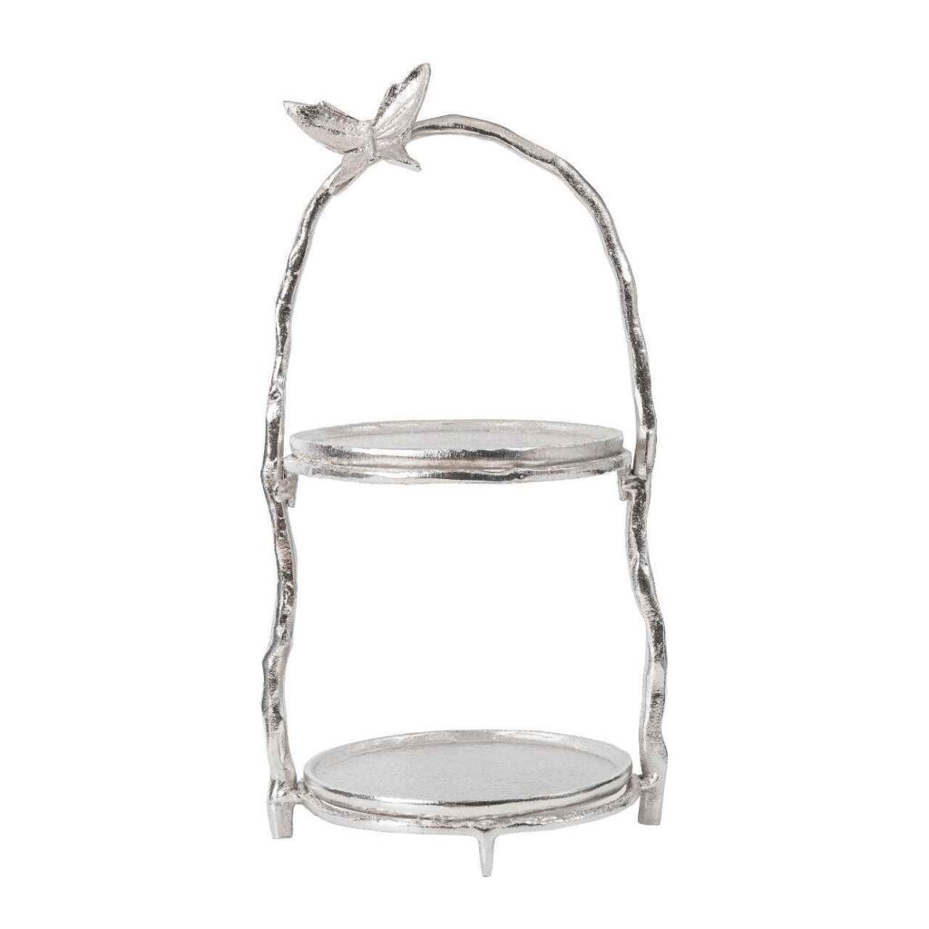 Présentoir de Service Polyvalent pour Apéritifs et Douceurs Motif Papillon