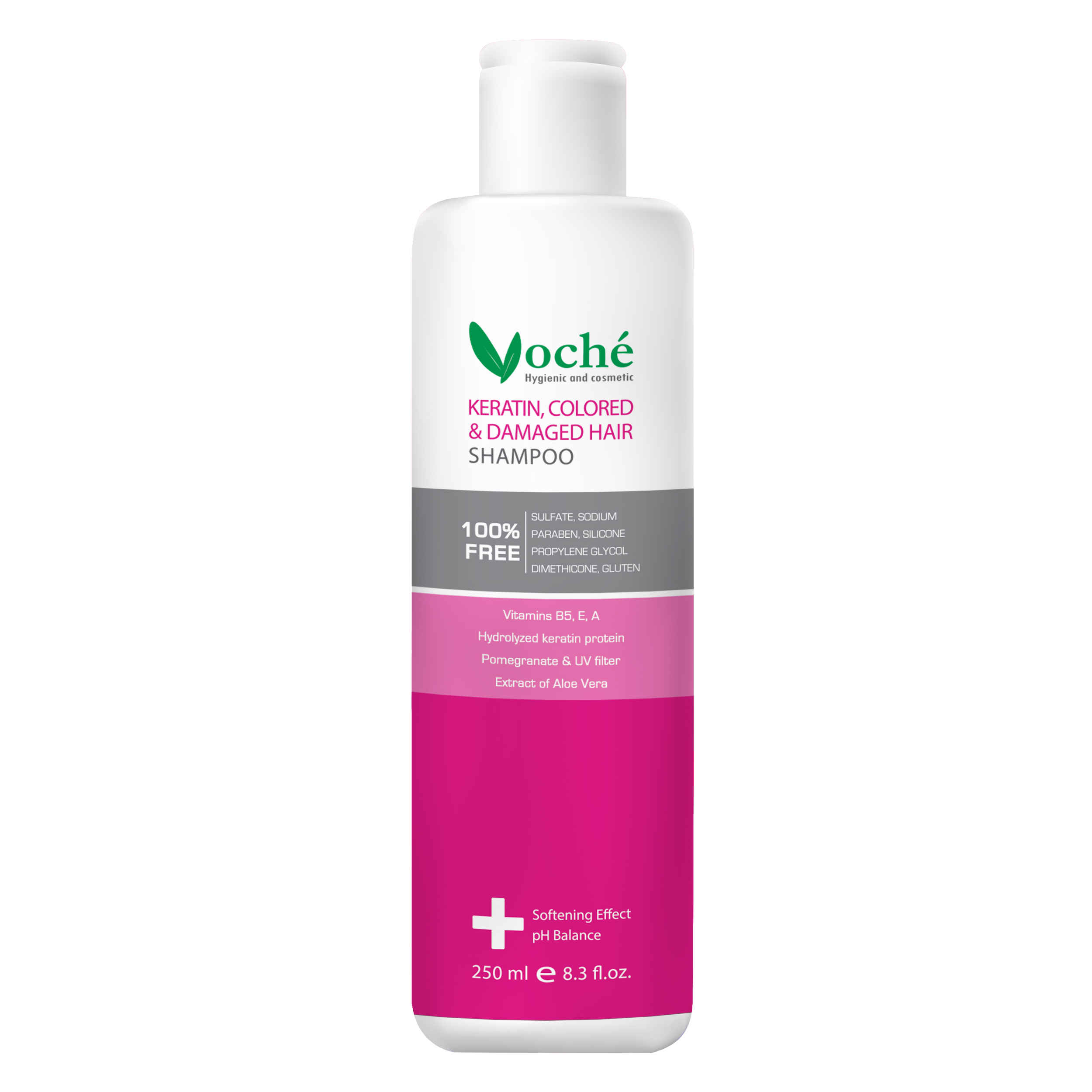 Voche Shampooing à la Kératine pour Cheveux Abîmés & Colorés - Restaure & Protège