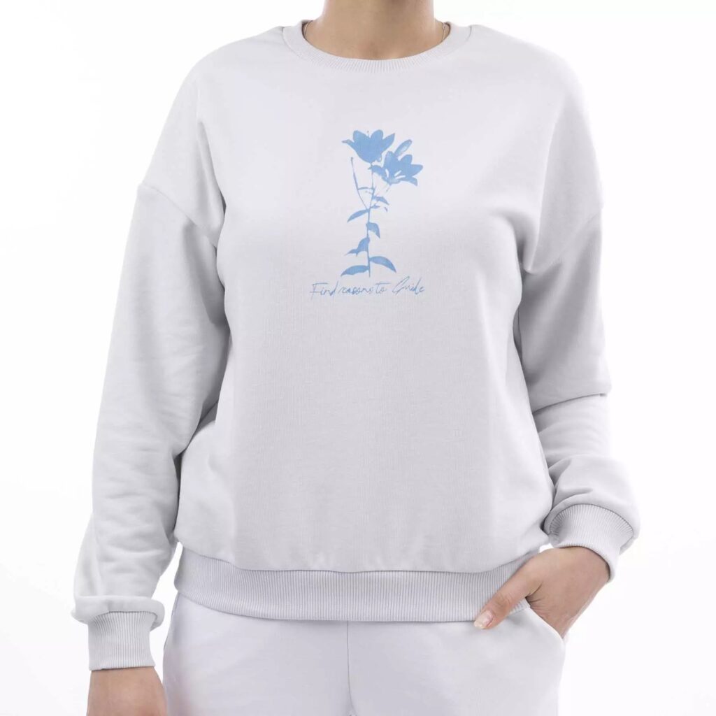 Sweat-shirt en coton et polyester pour femme pour les saisons froides