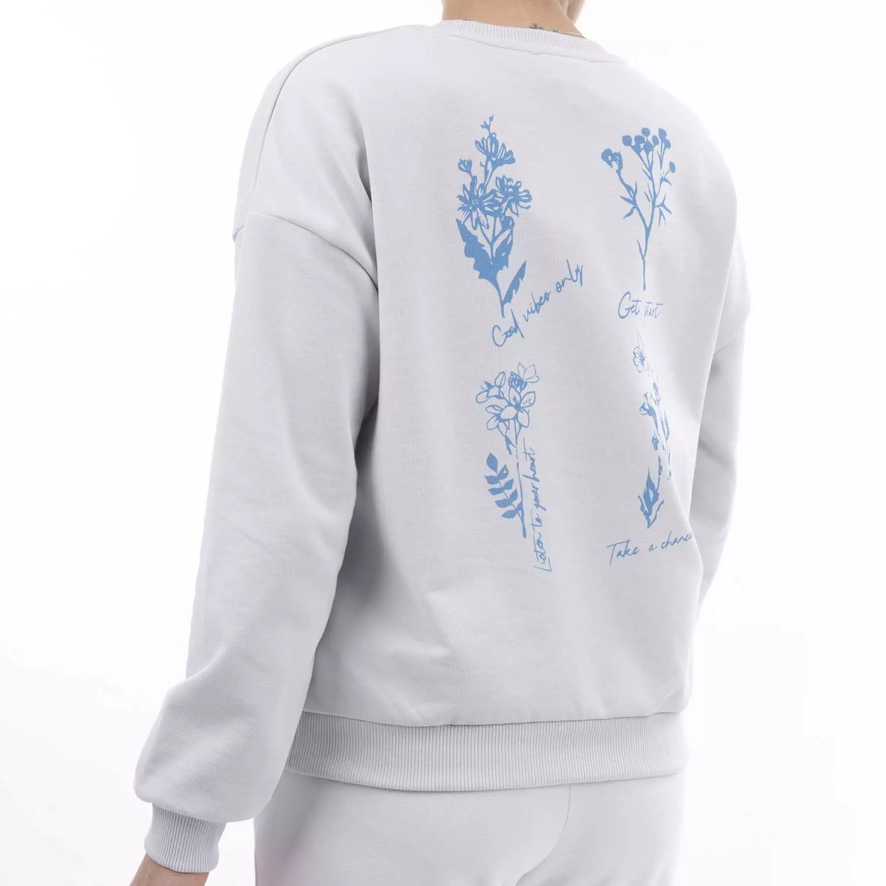 Sweat-shirt en coton et polyester pour femme pour les saisons froides