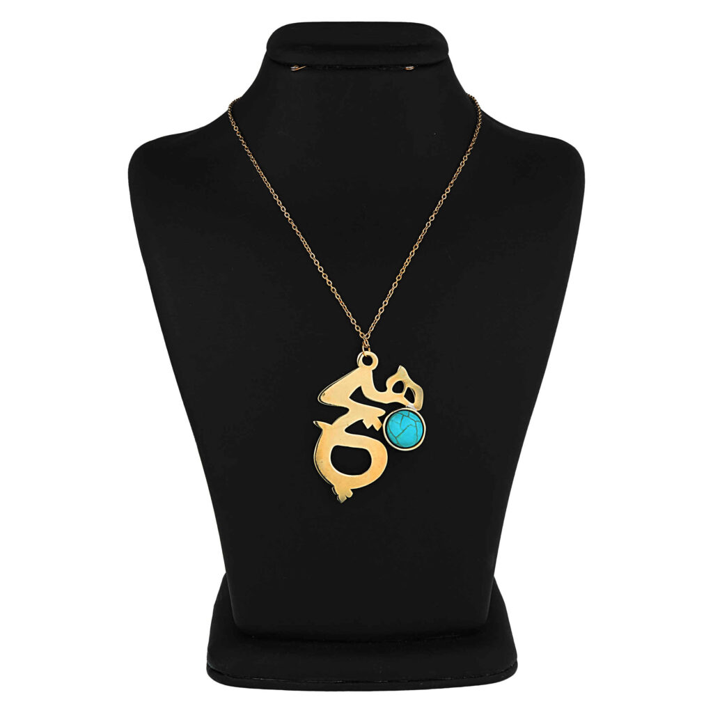 Collier en Laiton Thème Traditionnel Persan pour Femmes avec Turquoise