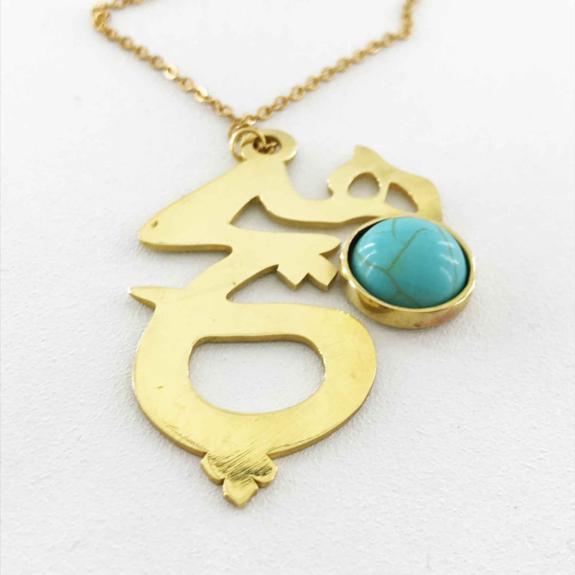 Collier en Laiton Thème Traditionnel Persan pour Femmes avec Turquoise