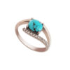 Bague en Argent Persan pour Femme avec Turquoise de Neyshabur