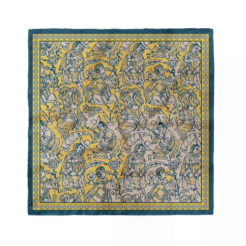 Foulard Miniature pour Femme - Impression Artistique Picturale Idéale pour l'Été et le Printemps
