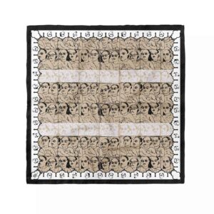 Foulard Miniature pour Femme – Impression Artistique Inspirée de la Tradition Qajar