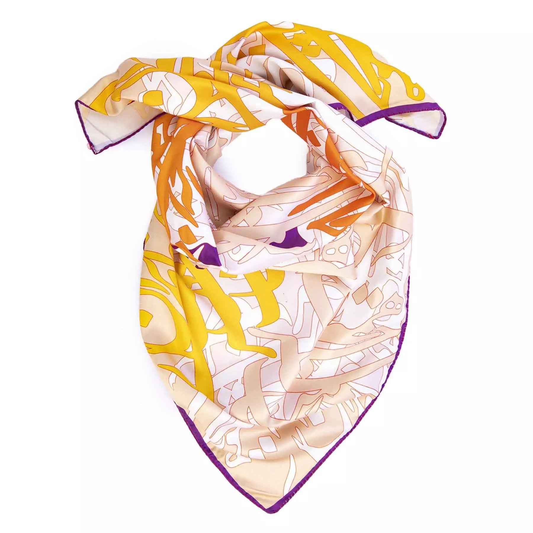 Foulard en coton persan pour femme – Motif élégant de calligraphie