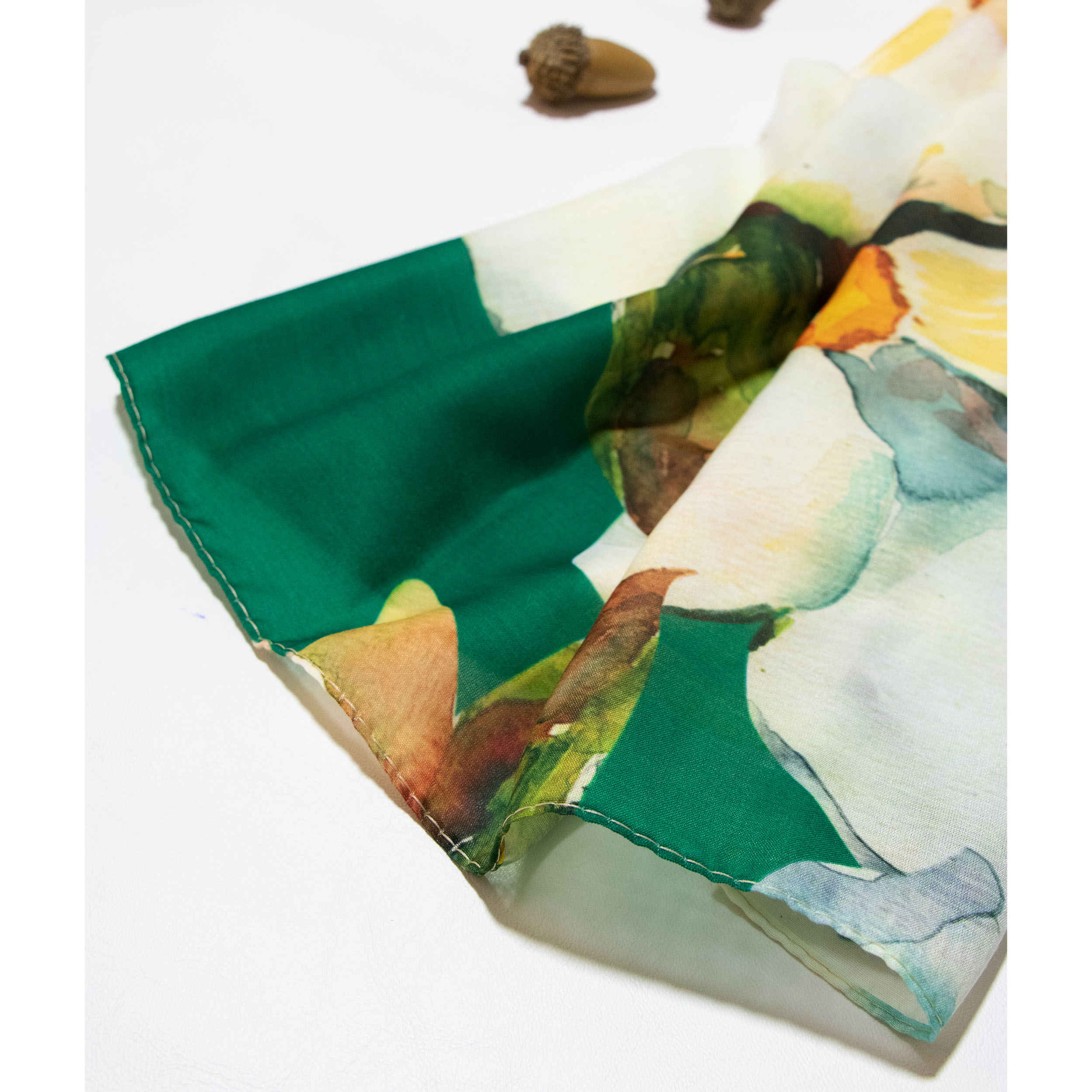 Châle Imprimé pour Femme Artistique & Léger Motif Abstrait Bleu