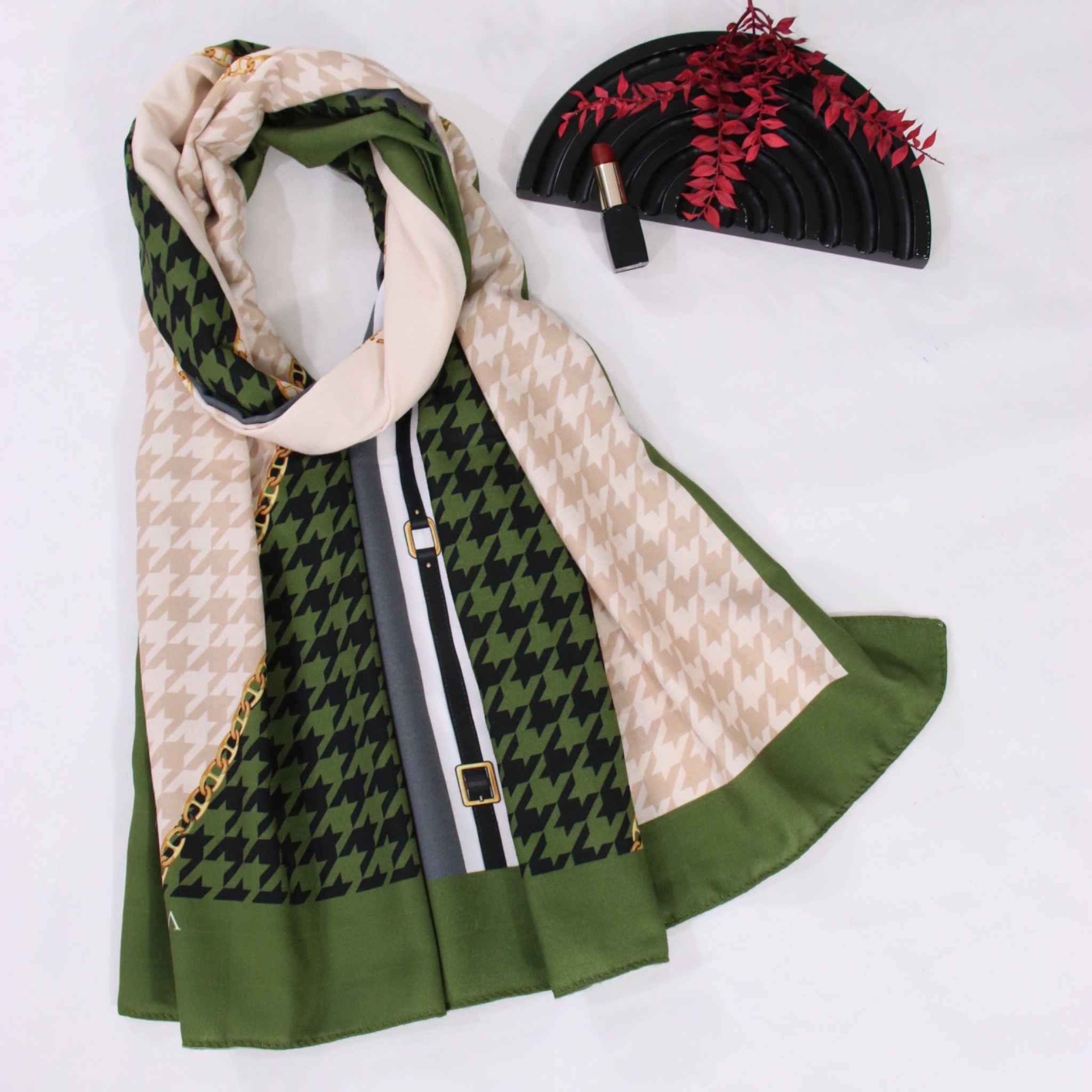 Châle Imprimé pour Femme Artistique & Léger Pied-de-poule