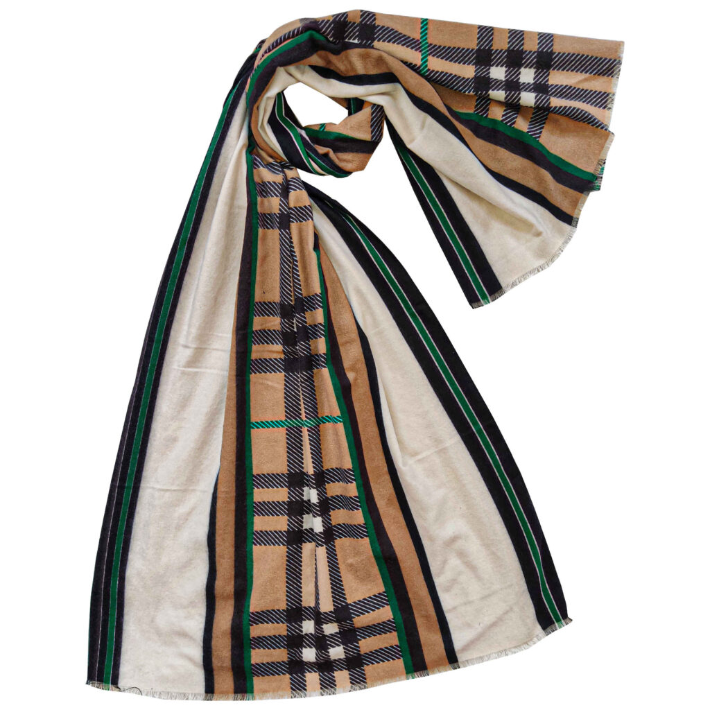 Châle Imprimé pour Femme Artistique & Léger Motif Tartan