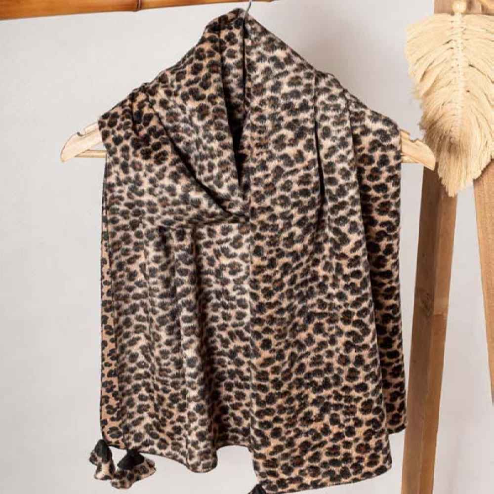 Châle Imprimé pour Femme Artistique & Léger Motif Léopard