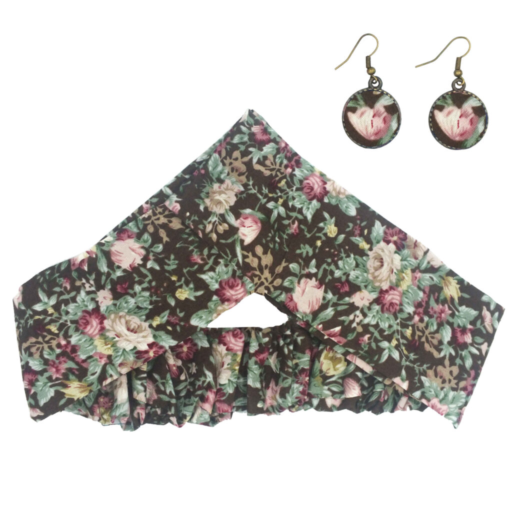 Ensemble Bandeau Croisé Torsadé & Boucles d'Oreilles Motif Botanique pour Femme