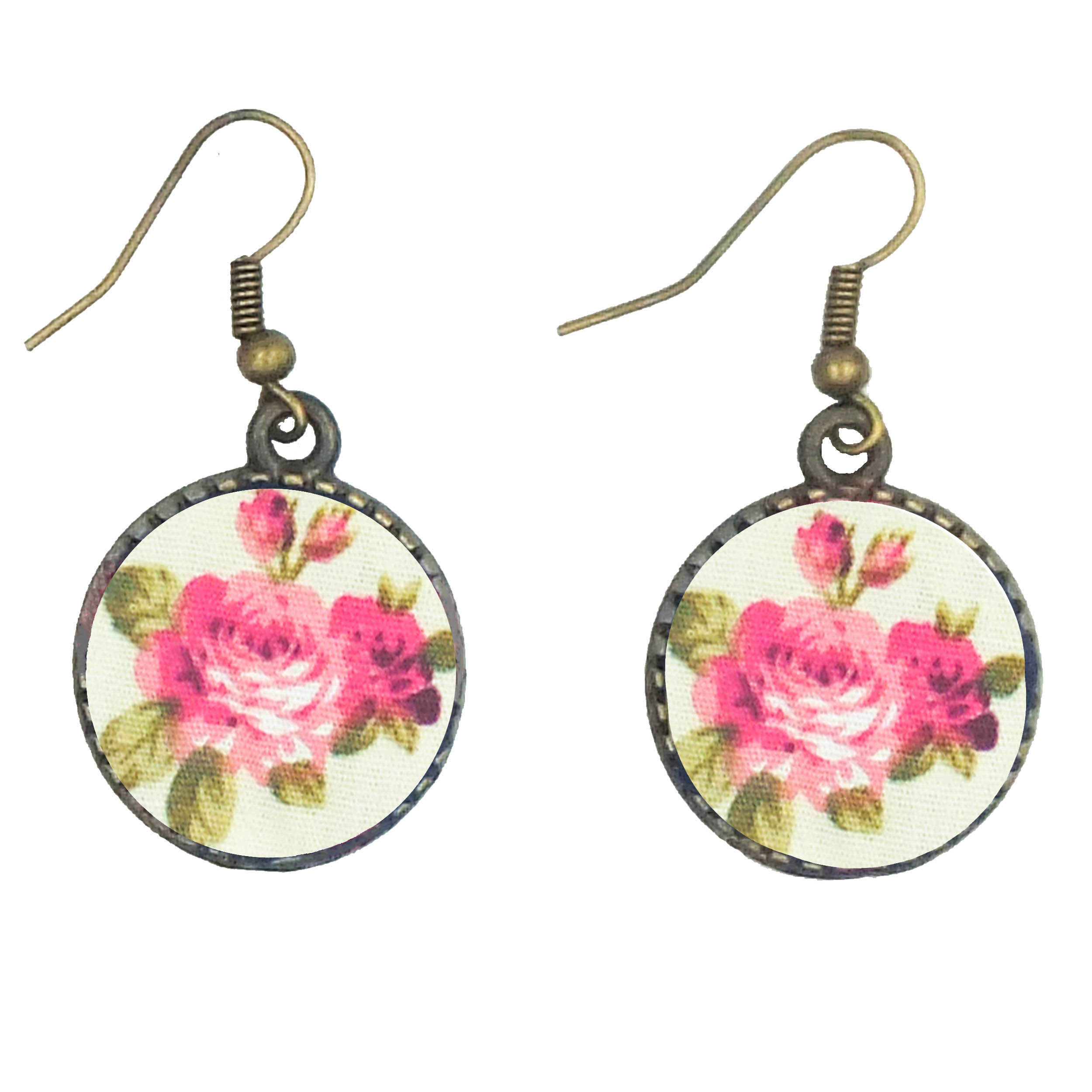 Ensemble Bandeau Croisé Torsadé & Boucles d’Oreilles Crème & Rose pour Femme