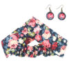 Ensemble Bandeau Croisé Torsadé & Boucles d'Oreilles Floral pour Femme