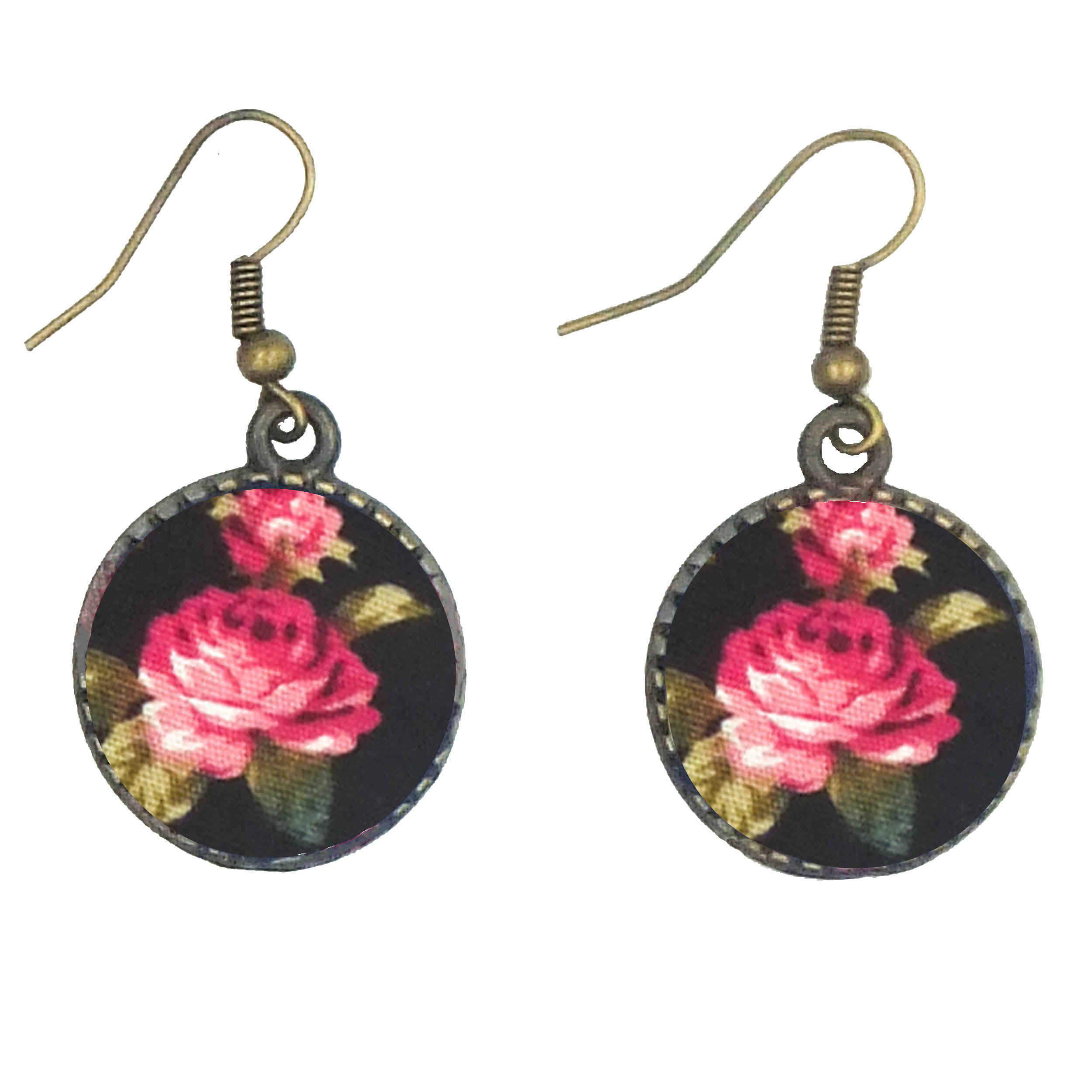 Ensemble Bandeau Croisé Torsadé & Boucles d’Oreilles Floral Noir pour Femme