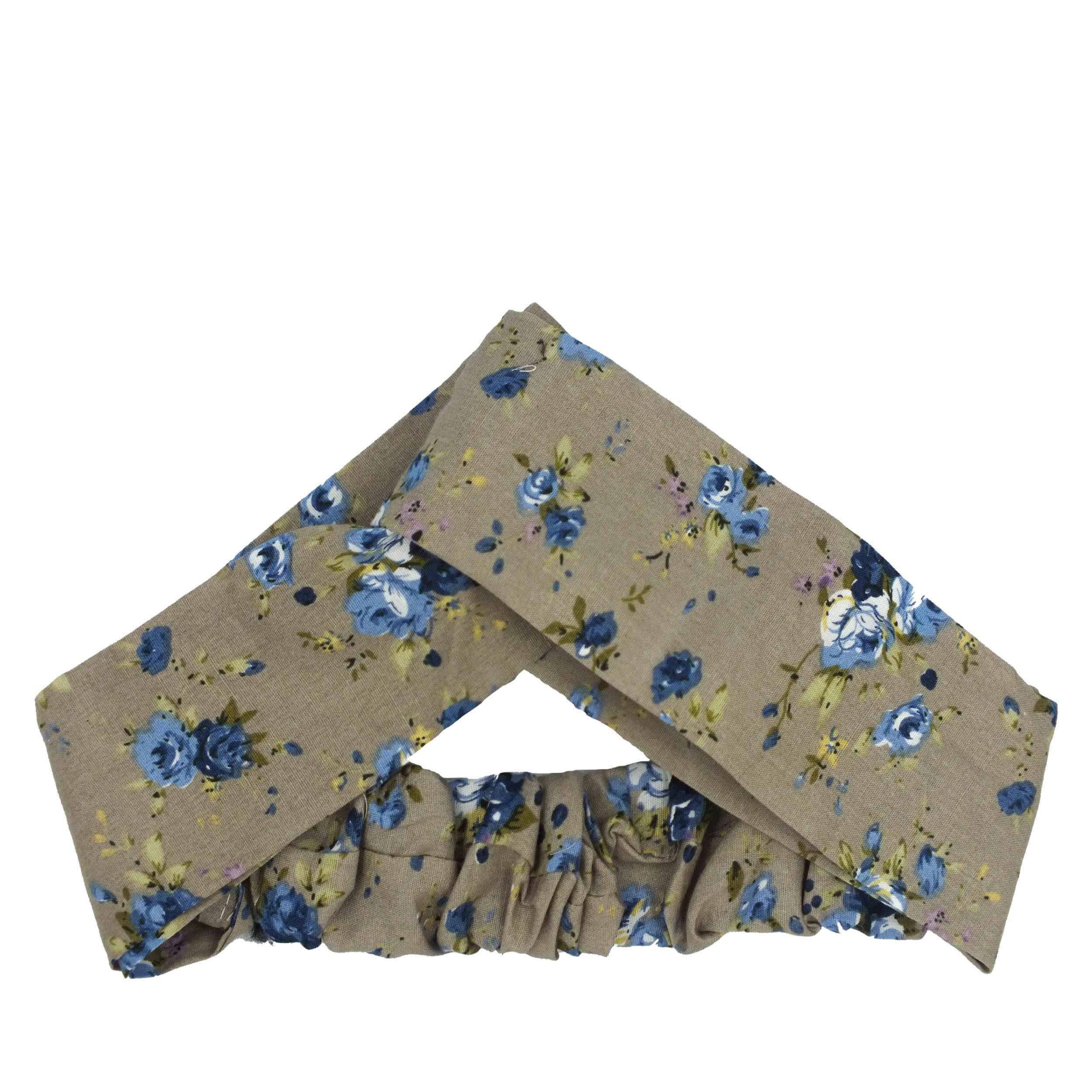 Ensemble Bandeau Croisé Torsadé & Boucles d’Oreilles Floral Gris pour Femme