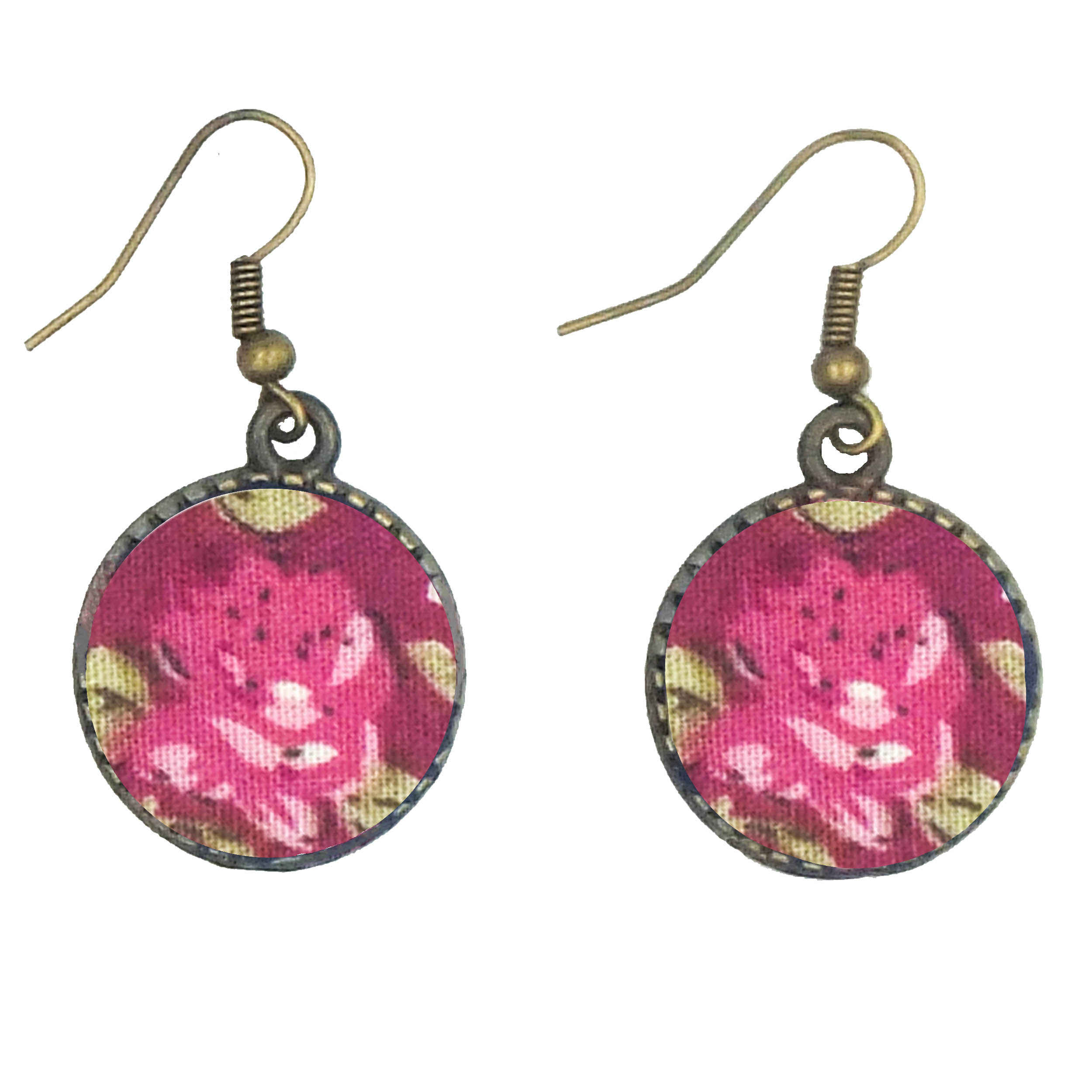 Ensemble Bandeau Croisé Torsadé & Boucles d’Oreilles Floral Rose pour Femme
