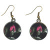 Ensemble Bandeau Croisé Torsadé & Boucles d'Oreilles Rose & Noir pour Femme