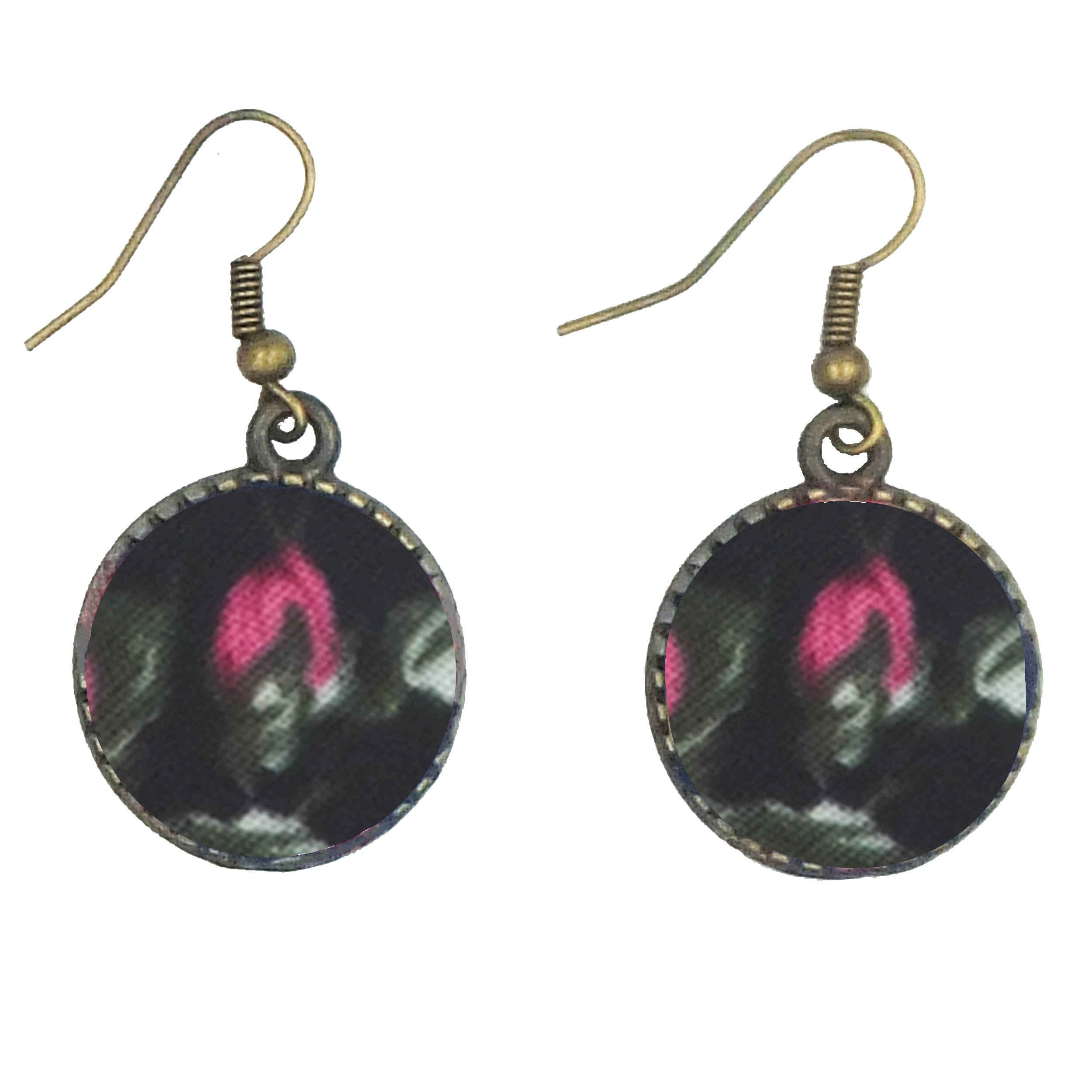 Ensemble Bandeau Croisé Torsadé & Boucles d’Oreilles Rose & Noir pour Femme