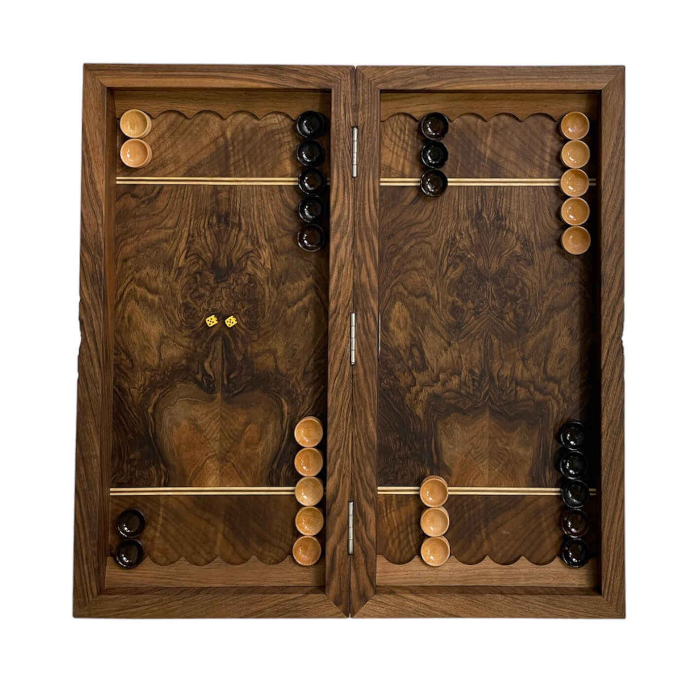 Plateau de Backgammon en Bois Sculpté à la Main Inspiré du Shahnameh