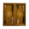 Plateau de Backgammon en Bois Sculpté à la Main avec Motif Floral Complexe