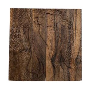 Plateau de Backgammon en Bois Sculpté à la Main avec Motif Phénix