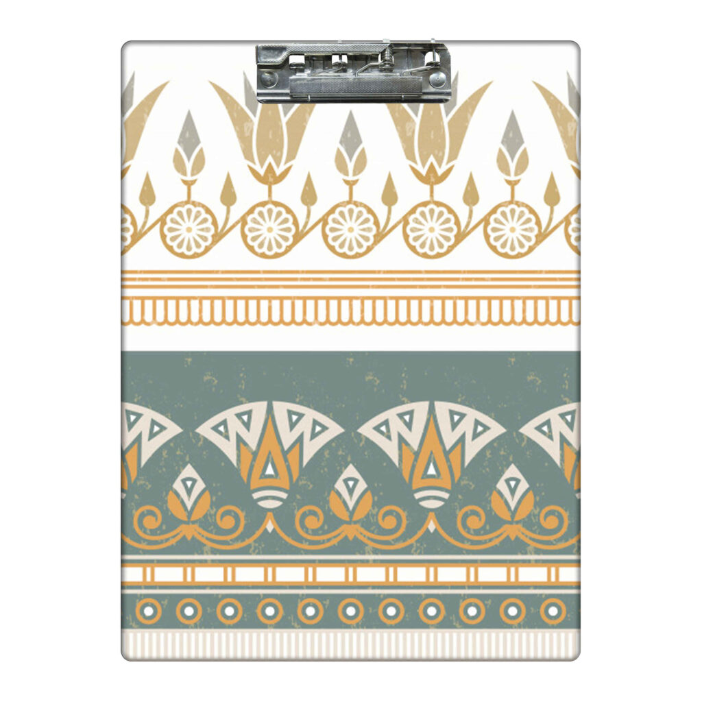 Porte-bloc en bois à imprimé traditionnel, format A4