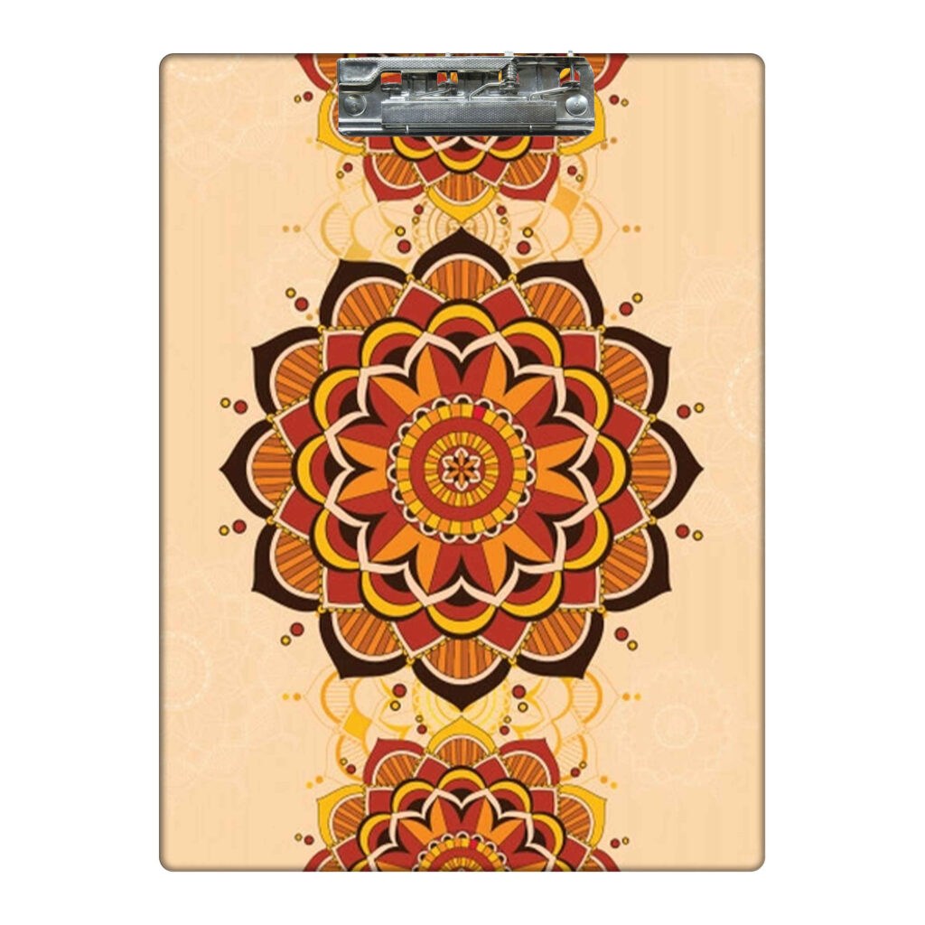 Porte-bloc en bois avec motif traditionnel au format A4