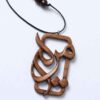 Collier pendentif en bois avec nom Farsi sculpté fait main Maryam