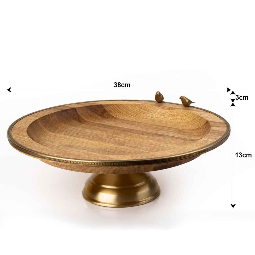 Plat de Service en Bois pour Fruits et Douceurs Motif Oiseau