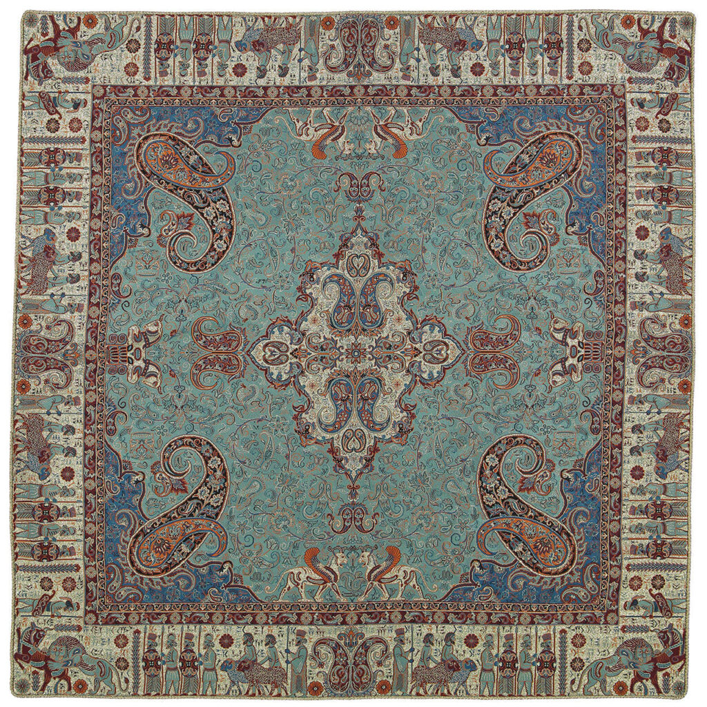 Nappe Termeh Yazd Luxueuse avec Motif Paisley Persan Pars