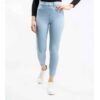 Jeans Skinny Coupe Serrée et Extensible pour Femme avec Poche