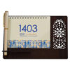 Carnet de planification mensuelle persan 1403 en bois