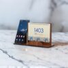 Carnet de planification mensuelle persan 1403 avec support pour téléphone portable