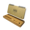 Carnet de planification mensuelle persan 1403 en bois avec support pour téléphone portable
