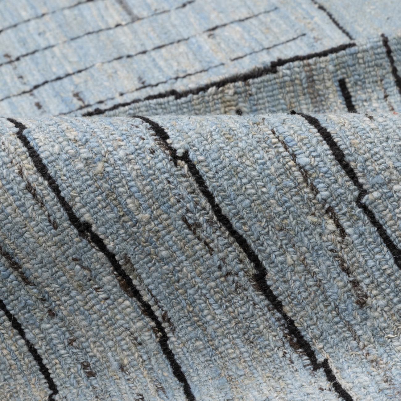 Tapis Kilim en laine persane artisanal tissé à la main en Fars rayé gris