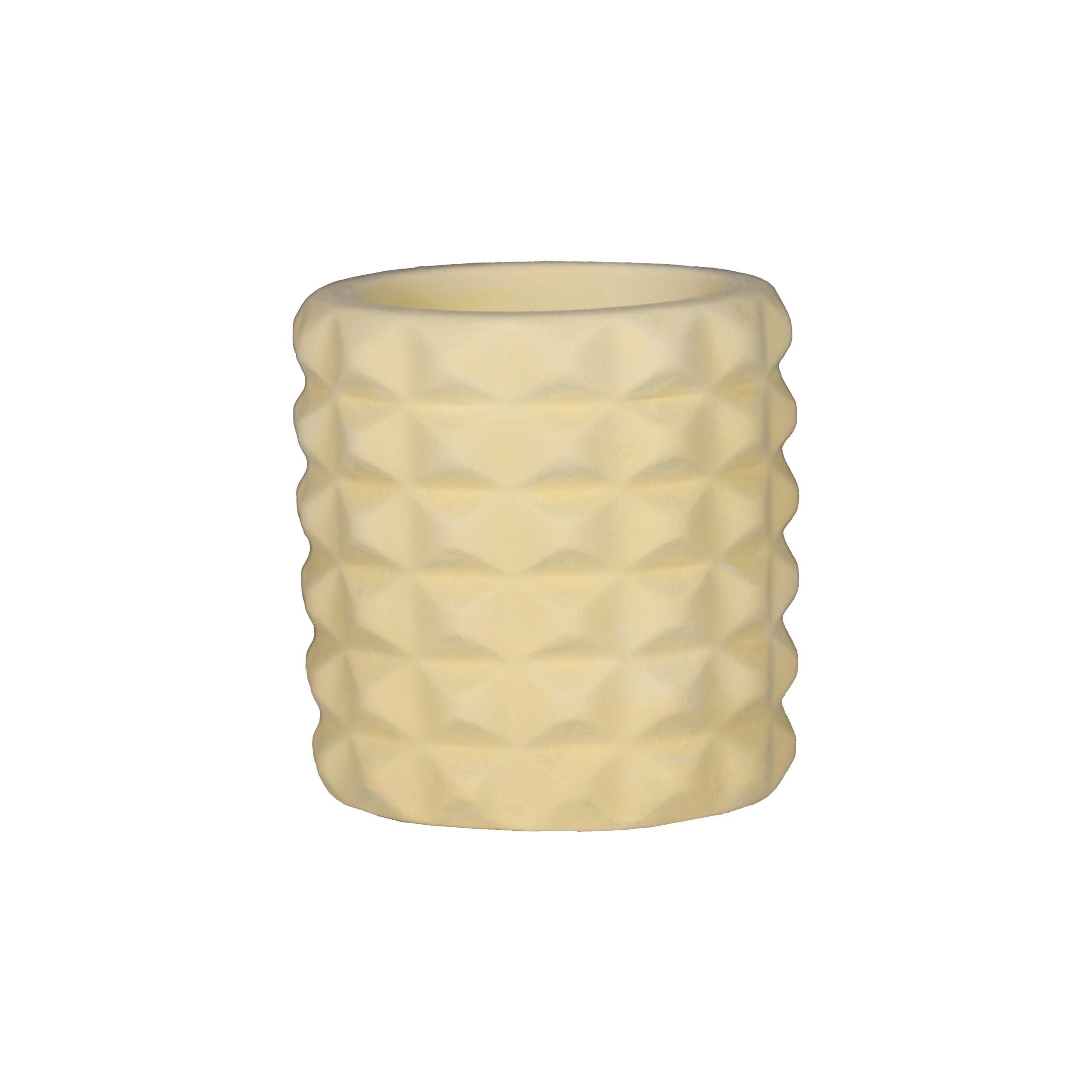 Vase artistique en béton fait main avec résine dans un design en maillage