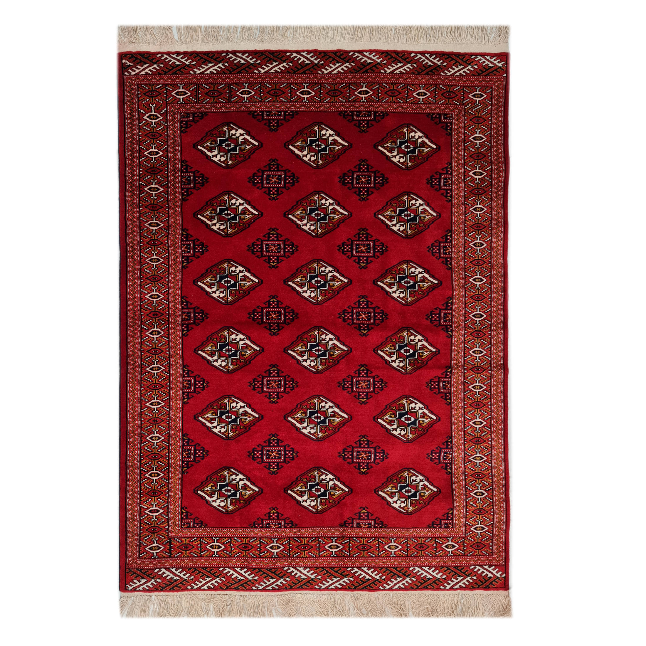 Tapis persan authentique avec laine noué à la main Qashqai rouge