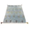 Tapis Gabbeh en laine persane authentique tissé à la main en Fars bleu