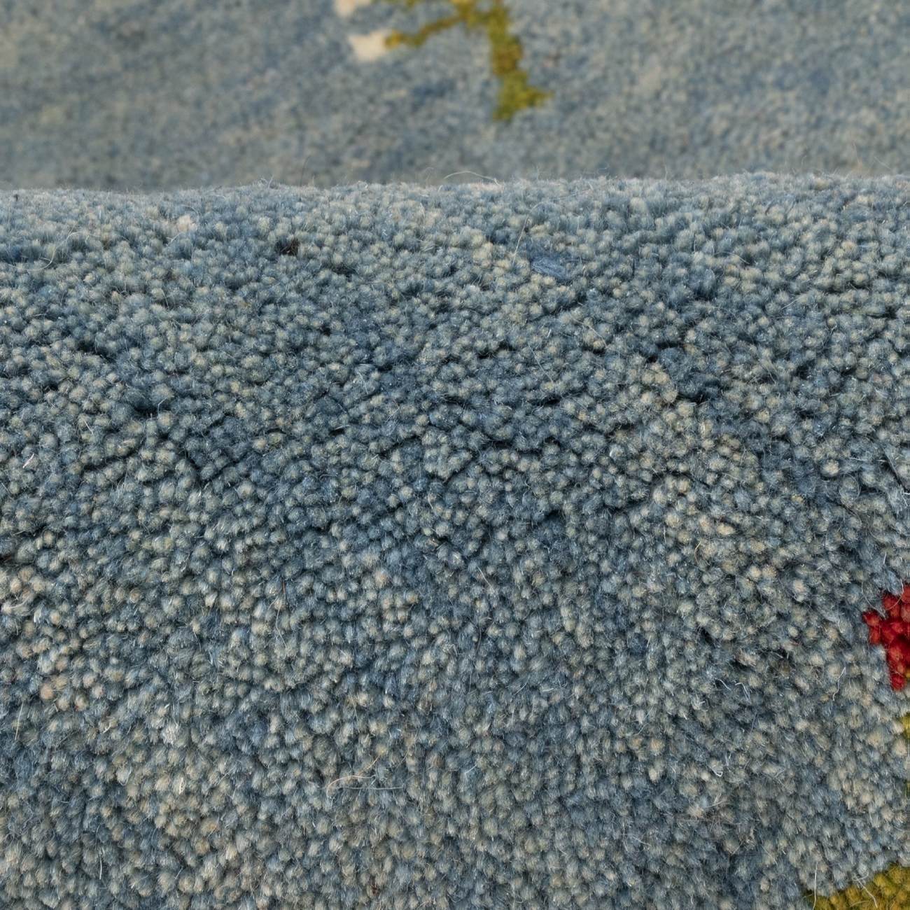 Tapis Gabbeh en laine persane authentique tissé à la main en Fars bleu