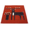 Tapis Kilim en laine persane authentique tissé à la main cerf rouge