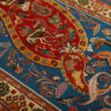 Tapis Kilim en laine persane authentique tissé à la main à Isfahan rayé crème
