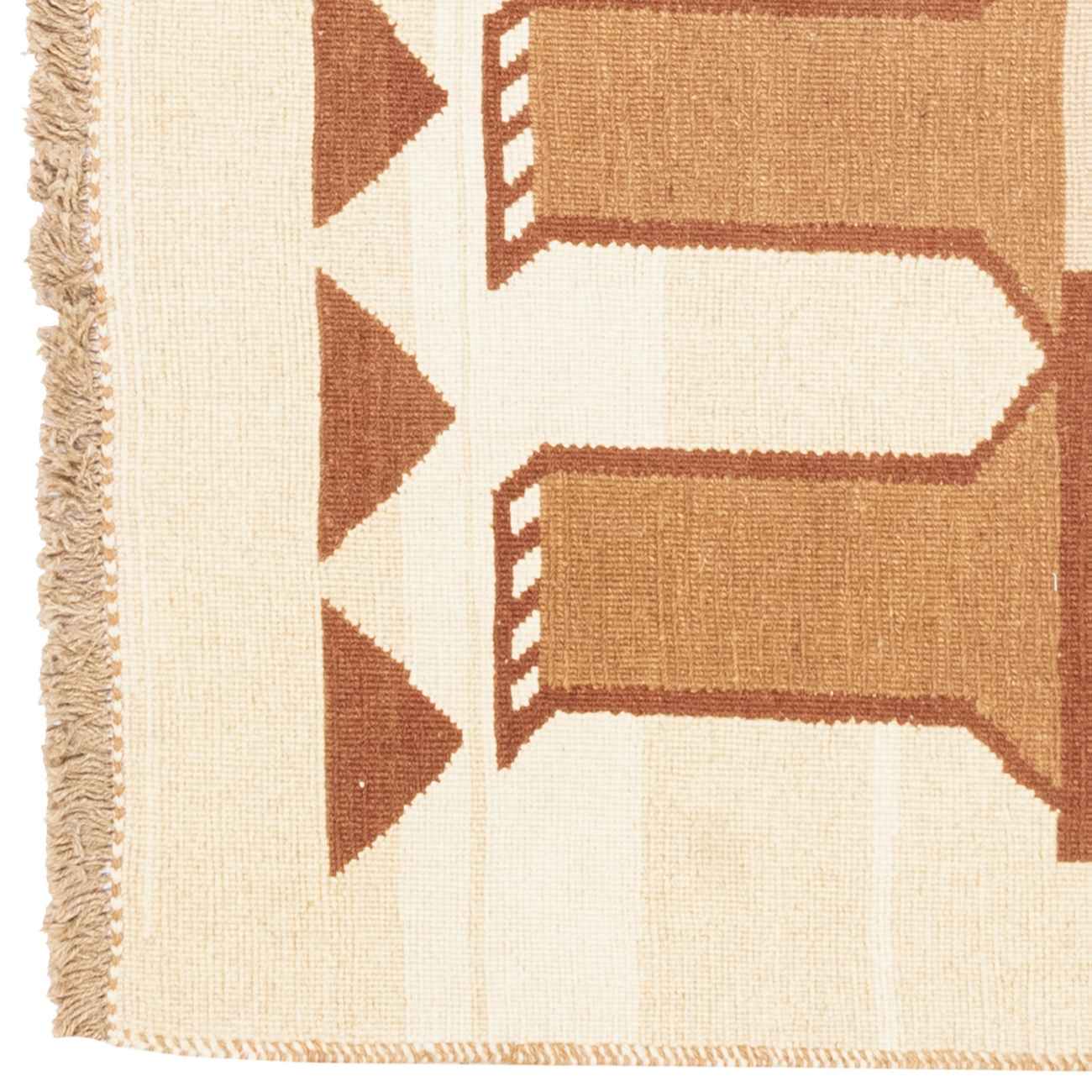 Tapis Kilim en laine persane authentique tissé à la main en Kerman lion crème