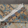 Tapis persan en laine noué à la main à Ispahan bordure florale bleu clair
