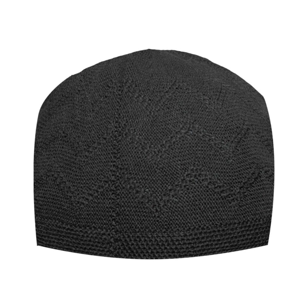 Kufi Taqiyah Turc Noir – Chapeau de tête musulman traditionnel