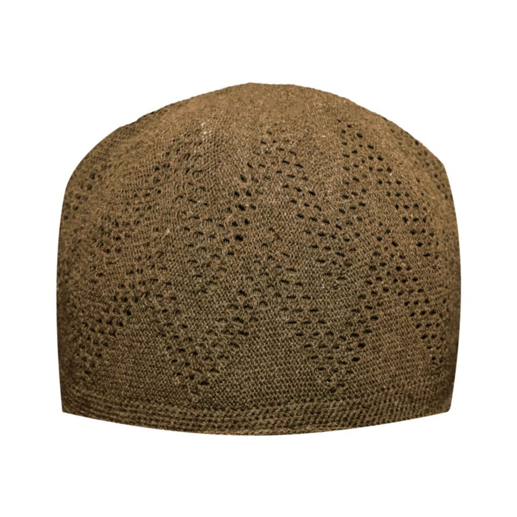 Kufi Taqiyah Turc Marron – Chapeau de tête musulman traditionnel